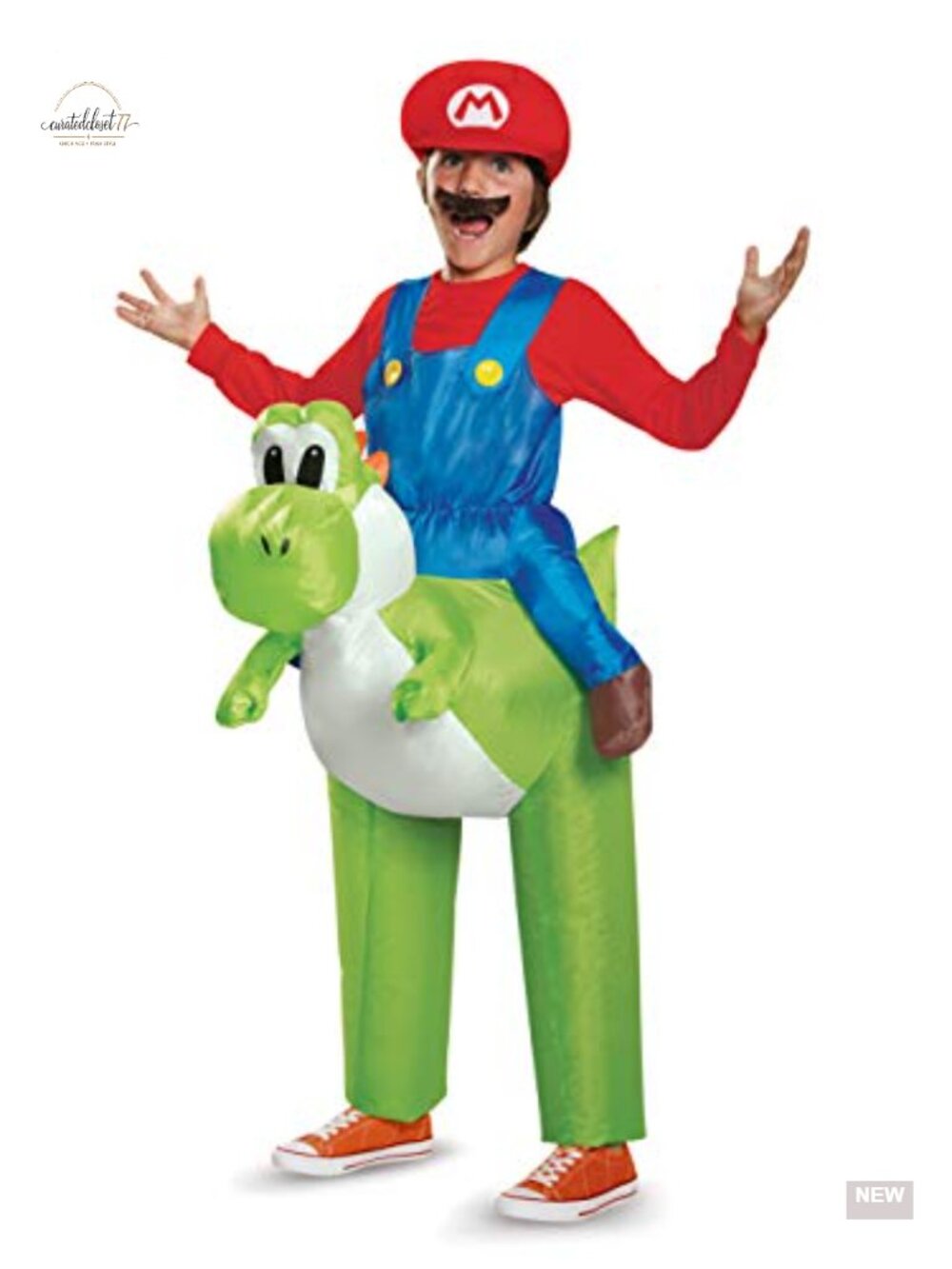 Mario Riding Yoshi Inflatable Costume Officially Licensed Kids One Size
